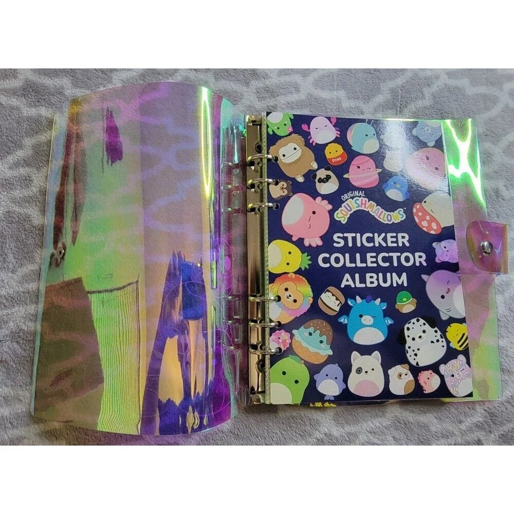 Original Squishmallow Sticker Collector Album Pink Shiny Refractor Binder Cover